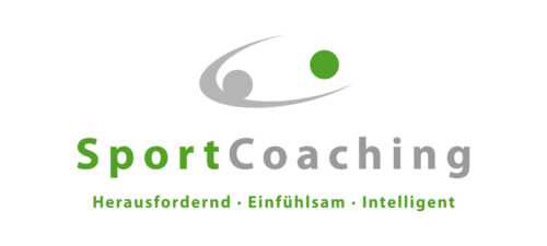 Logo von SportCoaching, das die Begriffe "Herausfordernd", "Einfühlsam" und "Intelligent" hervorhebt. Ideal für Sport- und Coaching-Dienstleistungen.